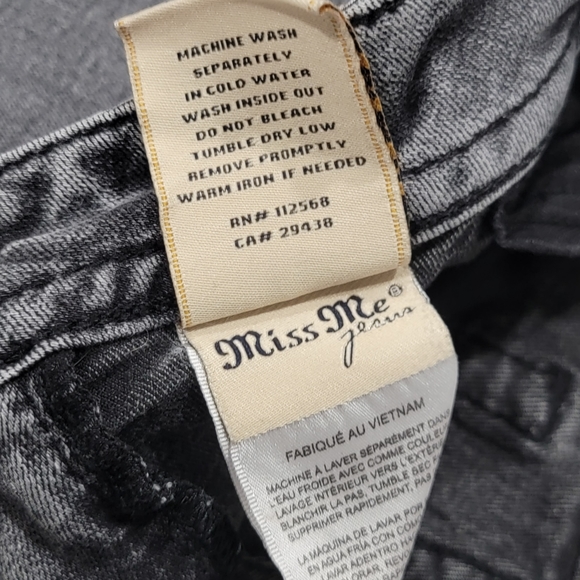 Miss Me Mid Rise Skinny Stretchy Gray Black Jeans 30 - Picture 11 of 15